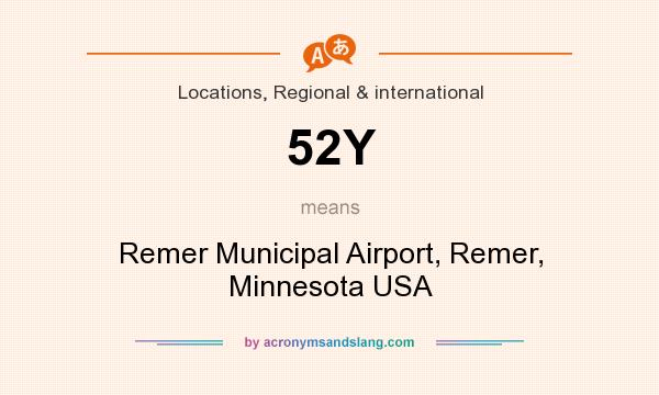 What does 52Y mean? It stands for Remer Municipal Airport, Remer, Minnesota USA