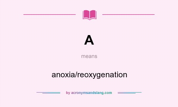 What does A mean? It stands for anoxia/reoxygenation