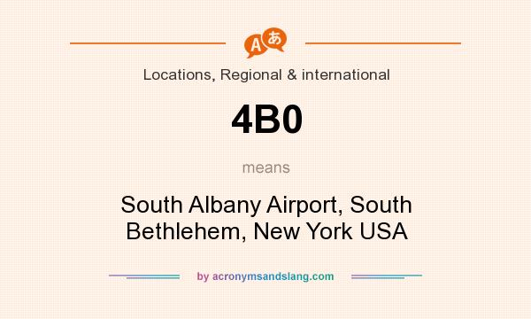 What does 4B0 mean? It stands for South Albany Airport, South Bethlehem, New York USA