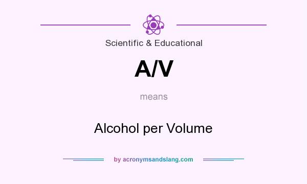 What does A/V mean? It stands for Alcohol per Volume
