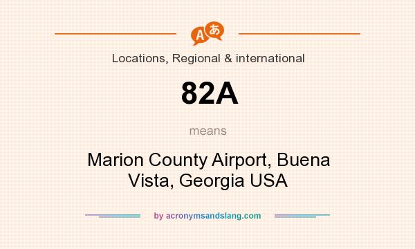 What does 82A mean? It stands for Marion County Airport, Buena Vista, Georgia USA
