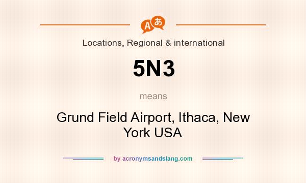 What does 5N3 mean? It stands for Grund Field Airport, Ithaca, New York USA