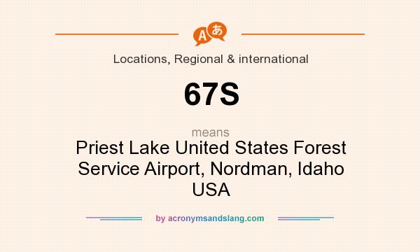 What does 67S mean? It stands for Priest Lake United States Forest Service Airport, Nordman, Idaho USA