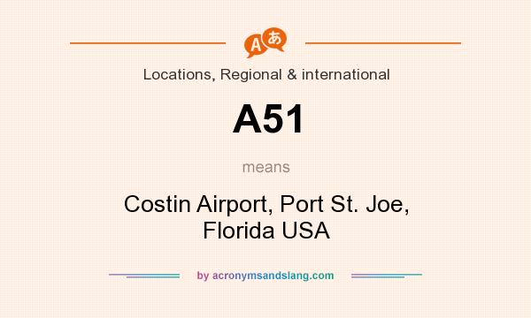What does A51 mean? It stands for Costin Airport, Port St. Joe, Florida USA