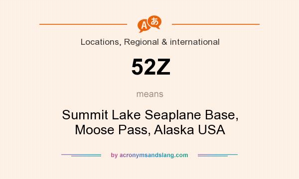 What does 52Z mean? It stands for Summit Lake Seaplane Base, Moose Pass, Alaska USA