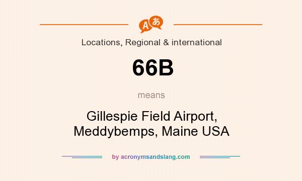 What does 66B mean? It stands for Gillespie Field Airport, Meddybemps, Maine USA
