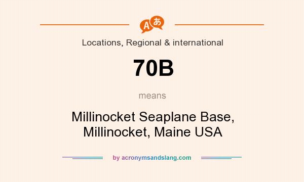 What does 70B mean? It stands for Millinocket Seaplane Base, Millinocket, Maine USA