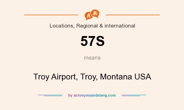 What does 57S mean? It stands for Troy Airport, Troy, Montana USA