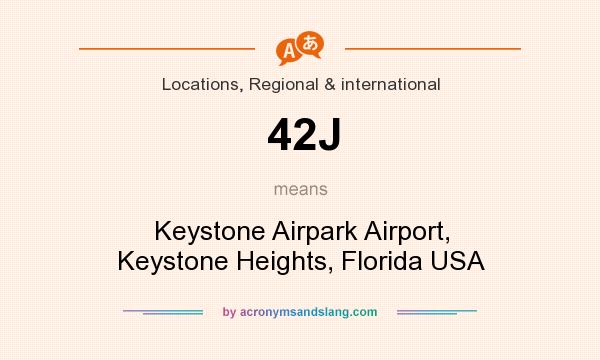 What does 42J mean? It stands for Keystone Airpark Airport, Keystone Heights, Florida USA