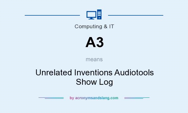 What does A3 mean? It stands for Unrelated Inventions Audiotools Show Log