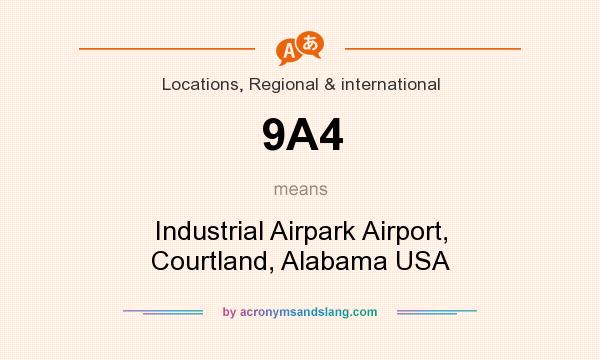What does 9A4 mean? It stands for Industrial Airpark Airport, Courtland, Alabama USA