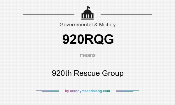 What does 920RQG mean? It stands for 920th Rescue Group