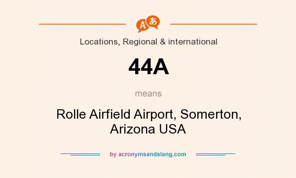 What does 44A mean? It stands for Rolle Airfield Airport, Somerton, Arizona USA