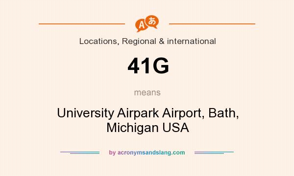 What does 41G mean? It stands for University Airpark Airport, Bath, Michigan USA