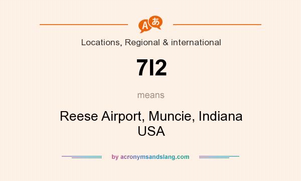 What does 7I2 mean? It stands for Reese Airport, Muncie, Indiana USA