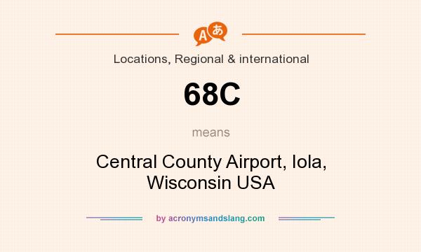 What does 68C mean? It stands for Central County Airport, Iola, Wisconsin USA