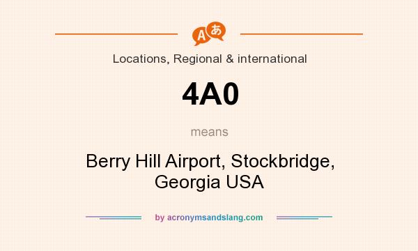What does 4A0 mean? It stands for Berry Hill Airport, Stockbridge, Georgia USA