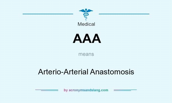 What does AAA mean? It stands for Arterio-Arterial Anastomosis
