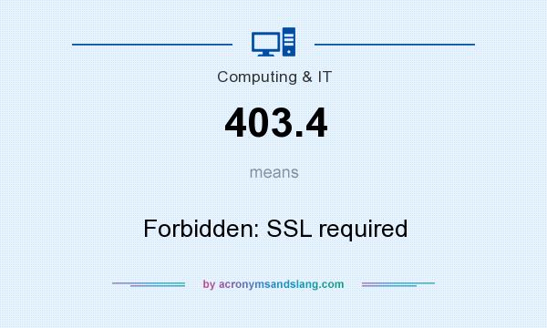 What does 403.4 mean? It stands for Forbidden: SSL required