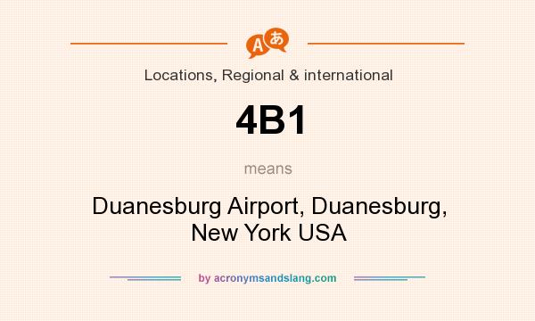 What does 4B1 mean? It stands for Duanesburg Airport, Duanesburg, New York USA