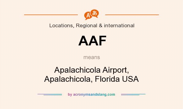 What does AAF mean? It stands for Apalachicola Airport, Apalachicola, Florida USA