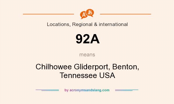 What does 92A mean? It stands for Chilhowee Gliderport, Benton, Tennessee USA