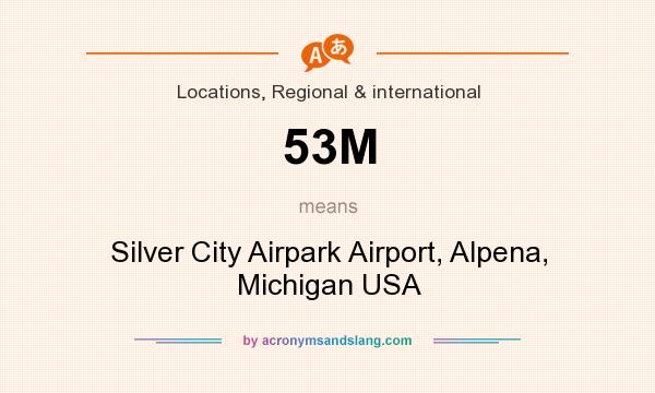 What does 53M mean? It stands for Silver City Airpark Airport, Alpena, Michigan USA