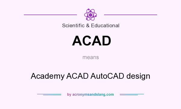What does ACAD mean? It stands for Academy ACAD AutoCAD design