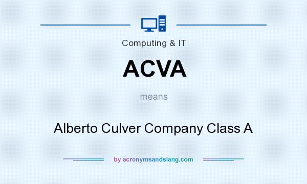 What does ACVA mean? It stands for Alberto Culver Company Class A