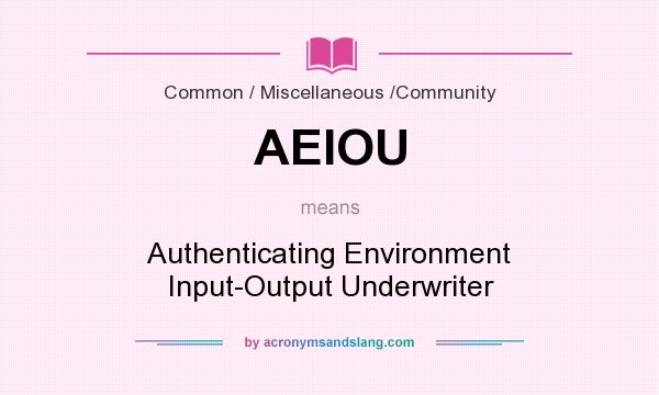 What does AEIOU mean? It stands for Authenticating Environment Input-Output Underwriter