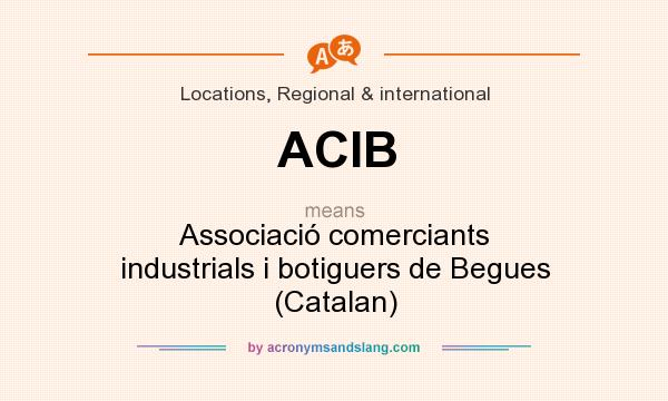 What does ACIB mean? It stands for Associació comerciants industrials i botiguers de Begues (Catalan)