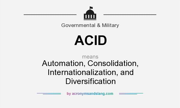 What does ACID mean? It stands for Automation, Consolidation, Internationalization, and Diversification