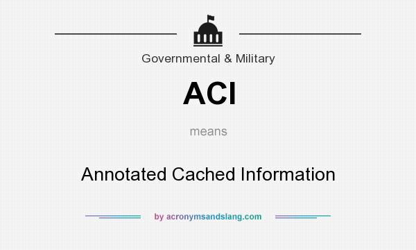 What does ACI mean? It stands for Annotated Cached Information