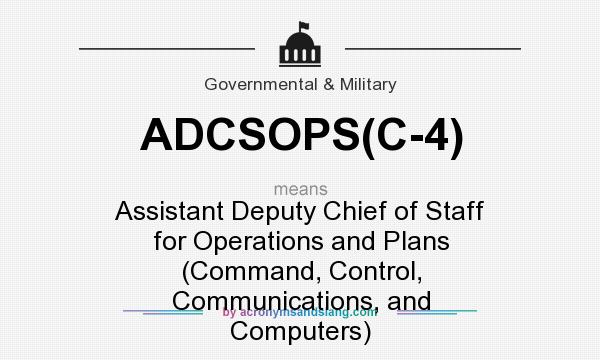 What does ADCSOPS(C-4) mean? It stands for Assistant Deputy Chief of Staff for Operations and Plans (Command, Control, Communications, and Computers)