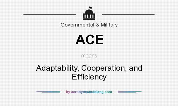 What does ACE mean? It stands for Adaptability, Cooperation, and Efficiency