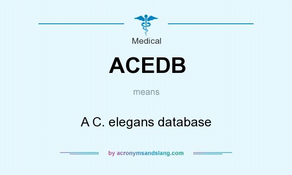 What does ACEDB mean? It stands for A C. elegans database