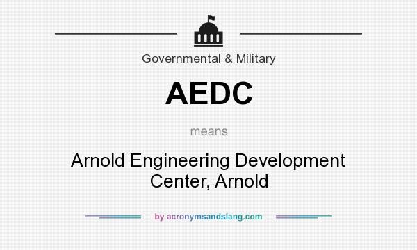 What does AEDC mean? It stands for Arnold Engineering Development Center, Arnold