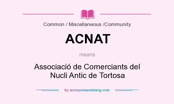 What does ACNAT mean? It stands for Associació de Comerciants del Nucli Antic de Tortosa