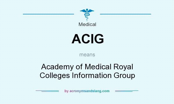 What does ACIG mean? It stands for Academy of Medical Royal Colleges Information Group