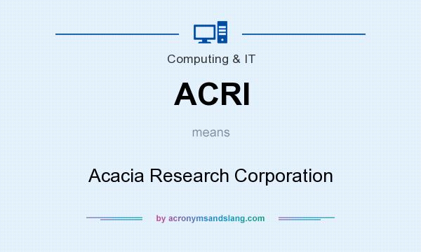 What does ACRI mean? It stands for Acacia Research Corporation