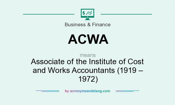 What does ACWA mean? It stands for Associate of the Institute of Cost and Works Accountants (1919 – 1972)