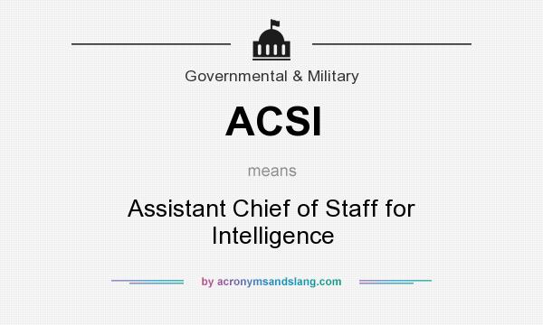 What does ACSI mean? It stands for Assistant Chief of Staff for Intelligence