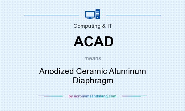 What does ACAD mean? It stands for Anodized Ceramic Aluminum Diaphragm