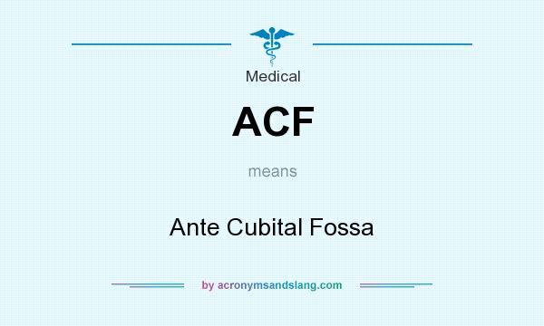What does ACF mean? It stands for Ante Cubital Fossa