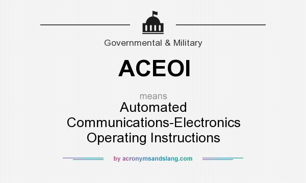 What does ACEOI mean? It stands for Automated Communications-Electronics Operating Instructions