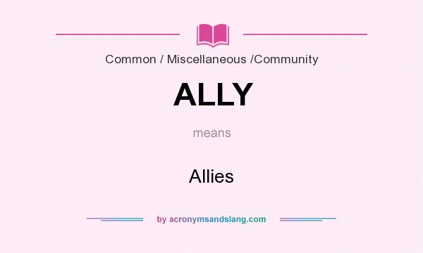What does ALLY mean? It stands for Allies