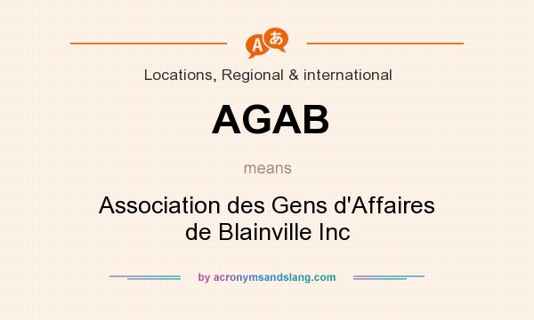 What does AGAB mean? It stands for Association des Gens d`Affaires de Blainville Inc