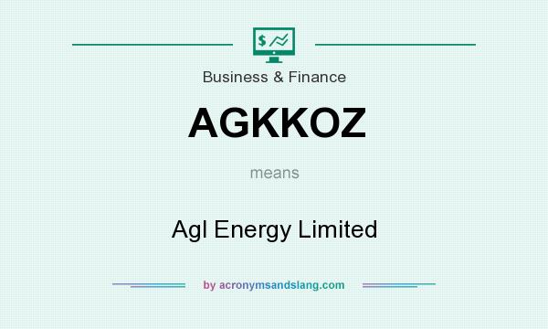 What does AGKKOZ mean? It stands for Agl Energy Limited