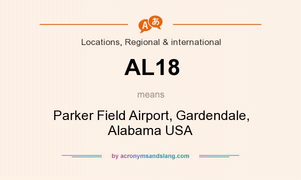 What does AL18 mean? It stands for Parker Field Airport, Gardendale, Alabama USA