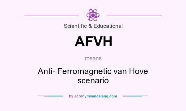 What does AFVH mean? It stands for Anti- Ferromagnetic van Hove scenario
